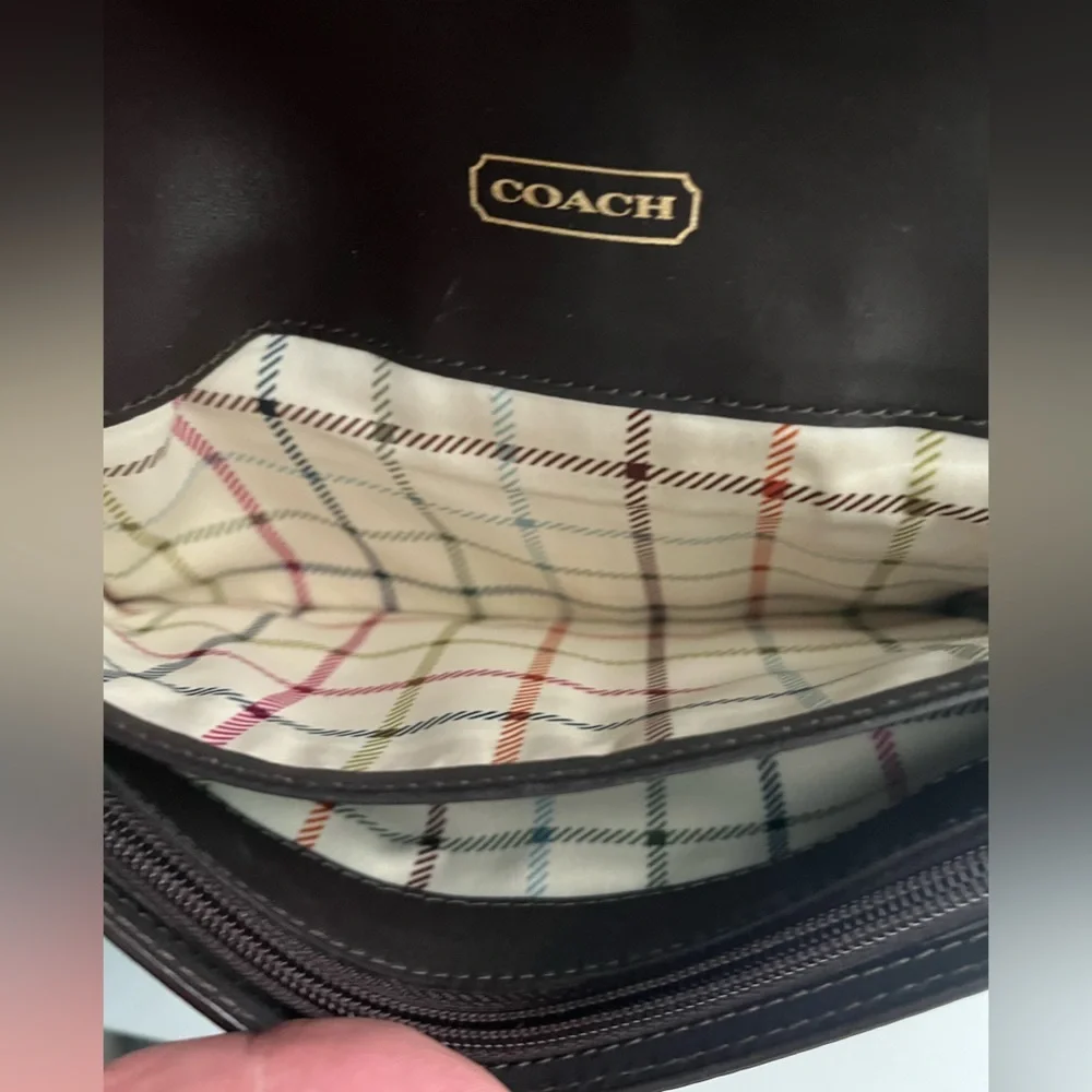 Vintage Coach Madison Carriage Brown Patent Leather Wristlet/Clutch/Wallet